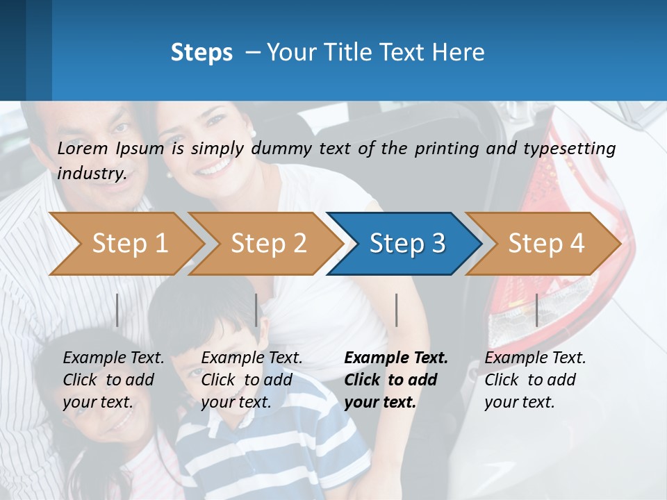 Big Family By The Car PowerPoint Template