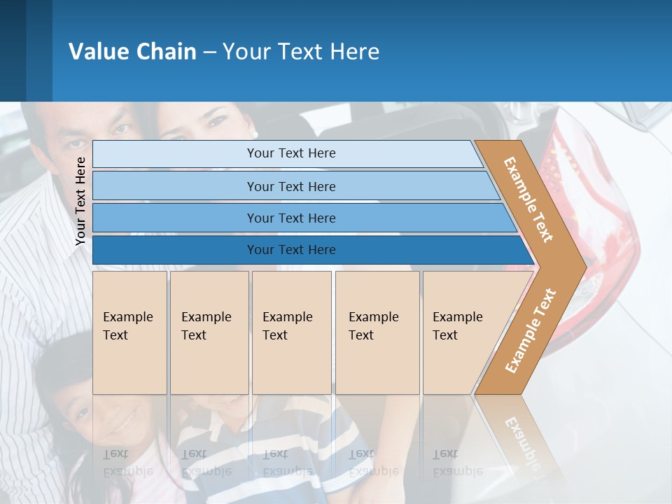 Big Family By The Car PowerPoint Template