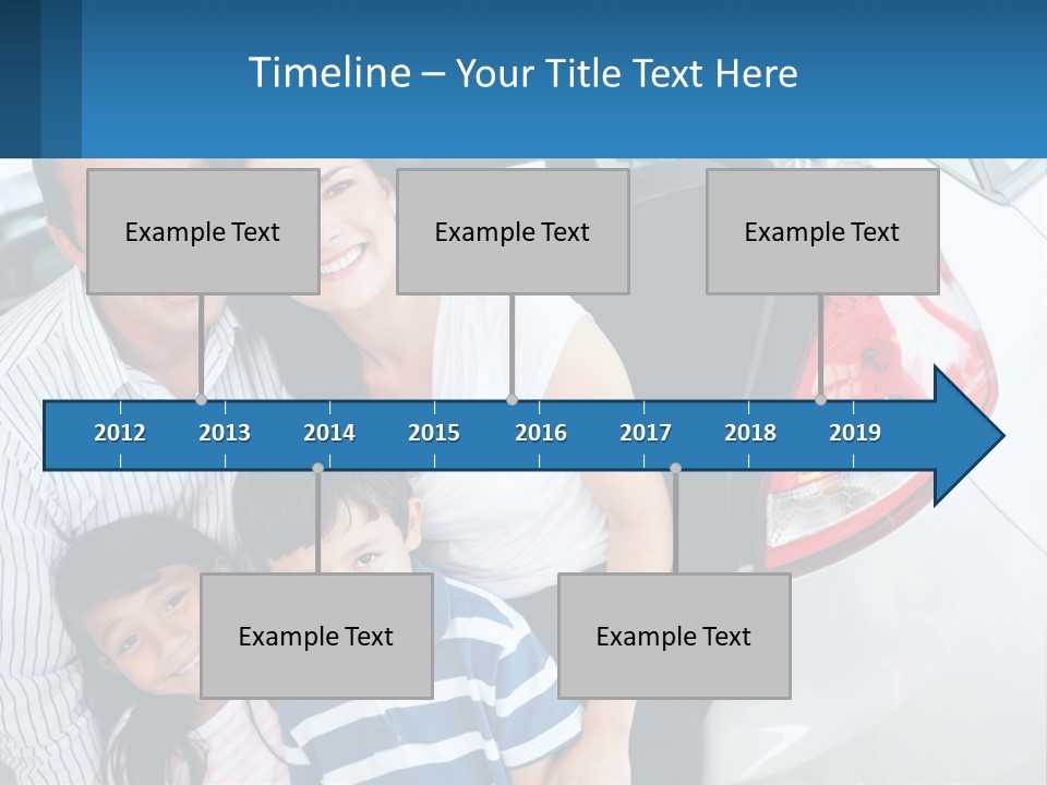 Big Family By The Car PowerPoint Template