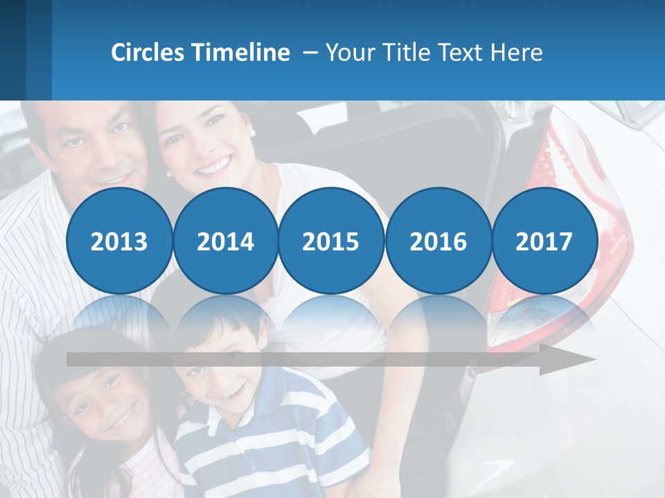 Big Family By The Car PowerPoint Template