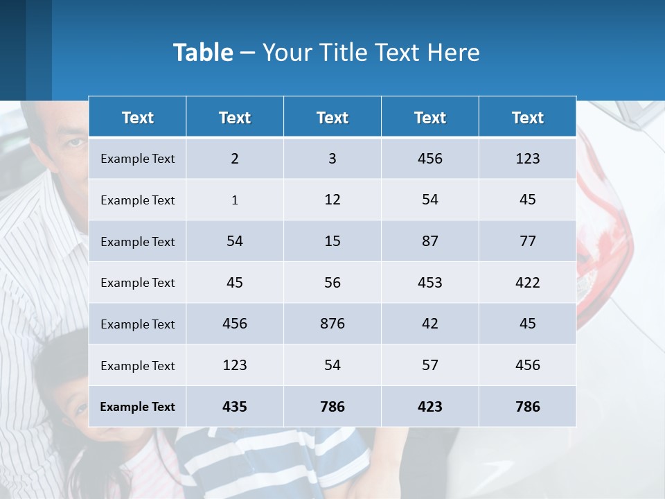 Big Family By The Car PowerPoint Template