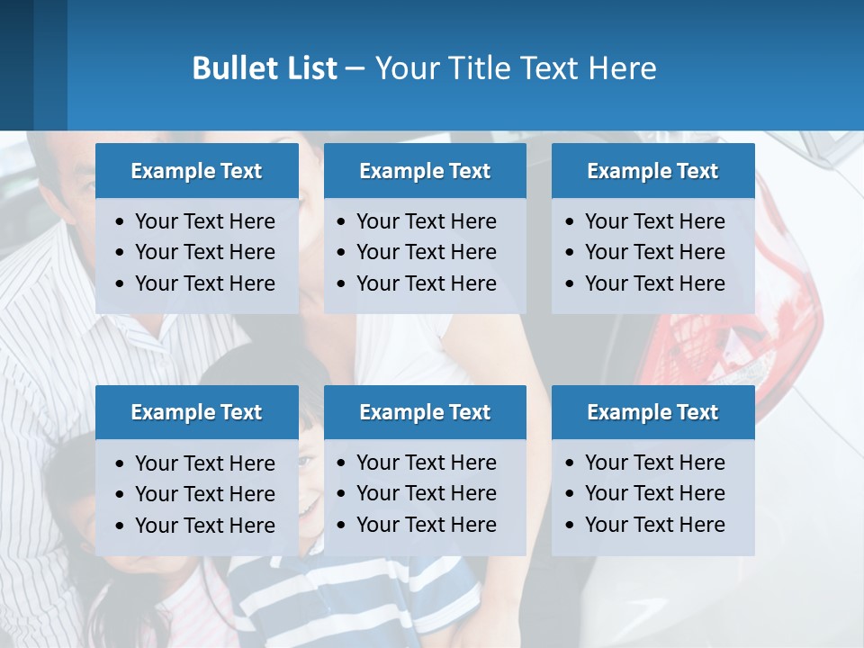 Big Family By The Car PowerPoint Template