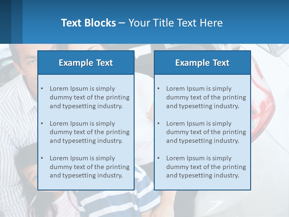 Big Family By The Car PowerPoint Template
