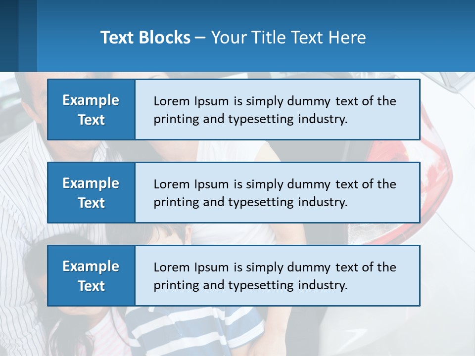 Big Family By The Car PowerPoint Template