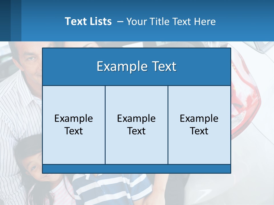 Big Family By The Car PowerPoint Template