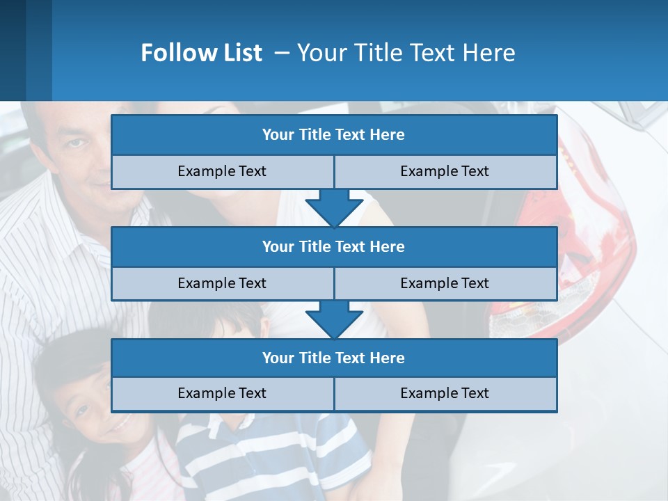 Big Family By The Car PowerPoint Template