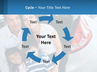 Big Family By The Car PowerPoint Template