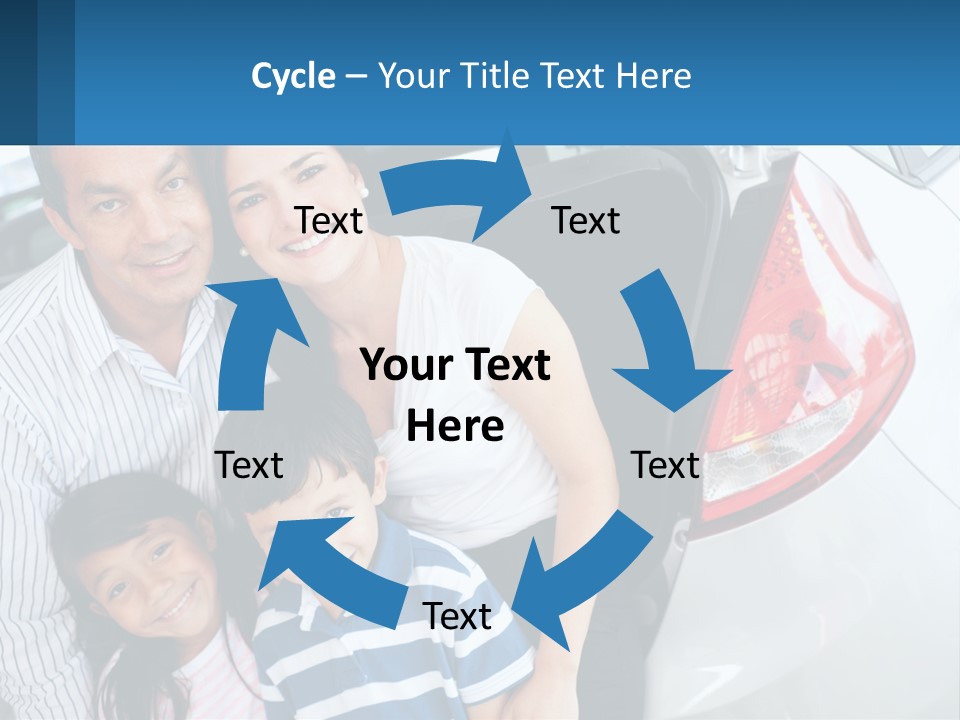 Big Family By The Car PowerPoint Template