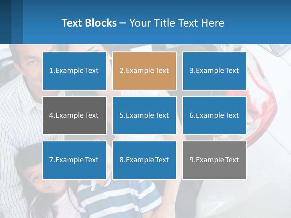 Big Family By The Car PowerPoint Template