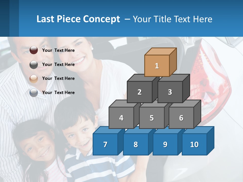 Big Family By The Car PowerPoint Template