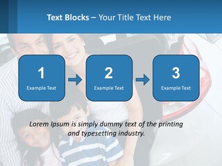 Big Family By The Car PowerPoint Template
