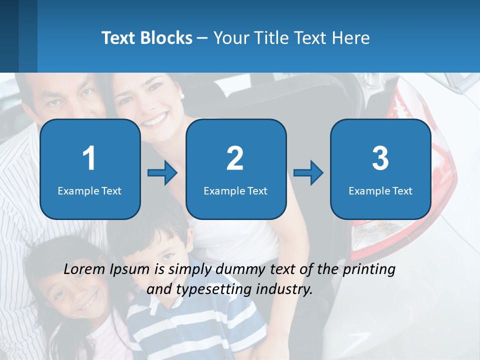 Big Family By The Car PowerPoint Template