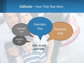 Big Family By The Car PowerPoint Template
