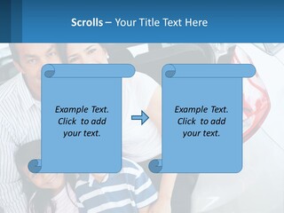 Big Family By The Car PowerPoint Template