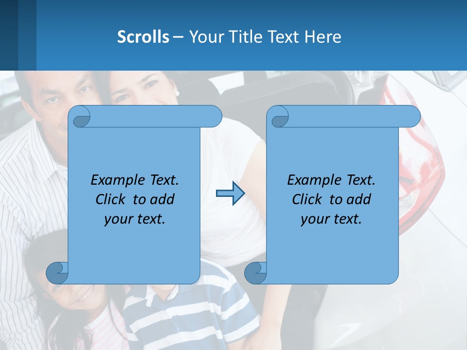 Big Family By The Car PowerPoint Template