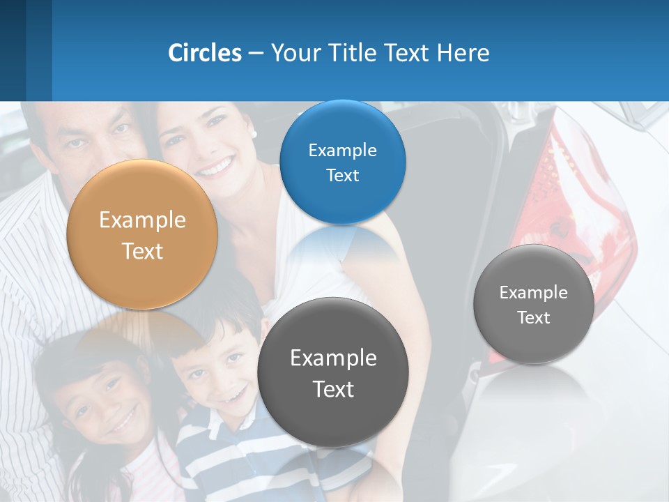 Big Family By The Car PowerPoint Template