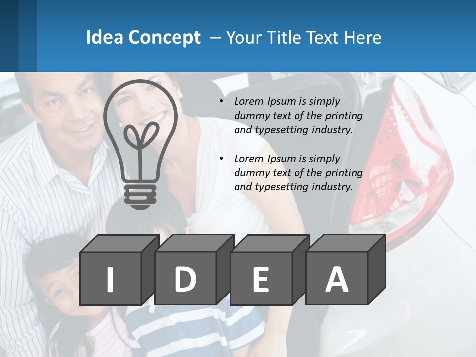 Big Family By The Car PowerPoint Template