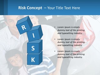 Big Family By The Car PowerPoint Template