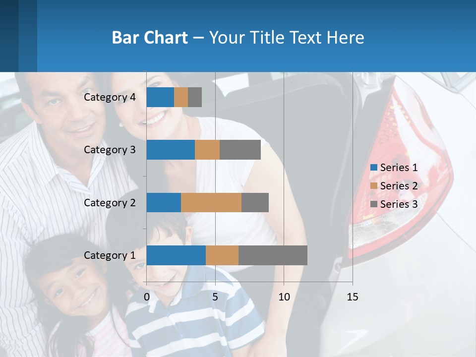 Big Family By The Car PowerPoint Template