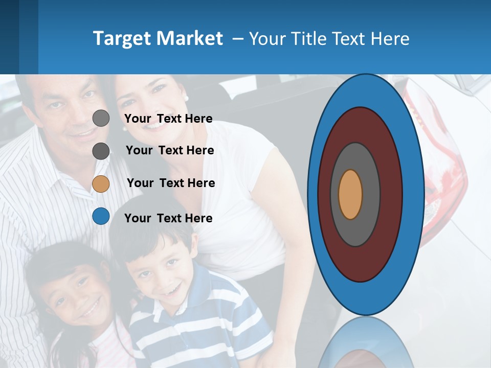 Big Family By The Car PowerPoint Template