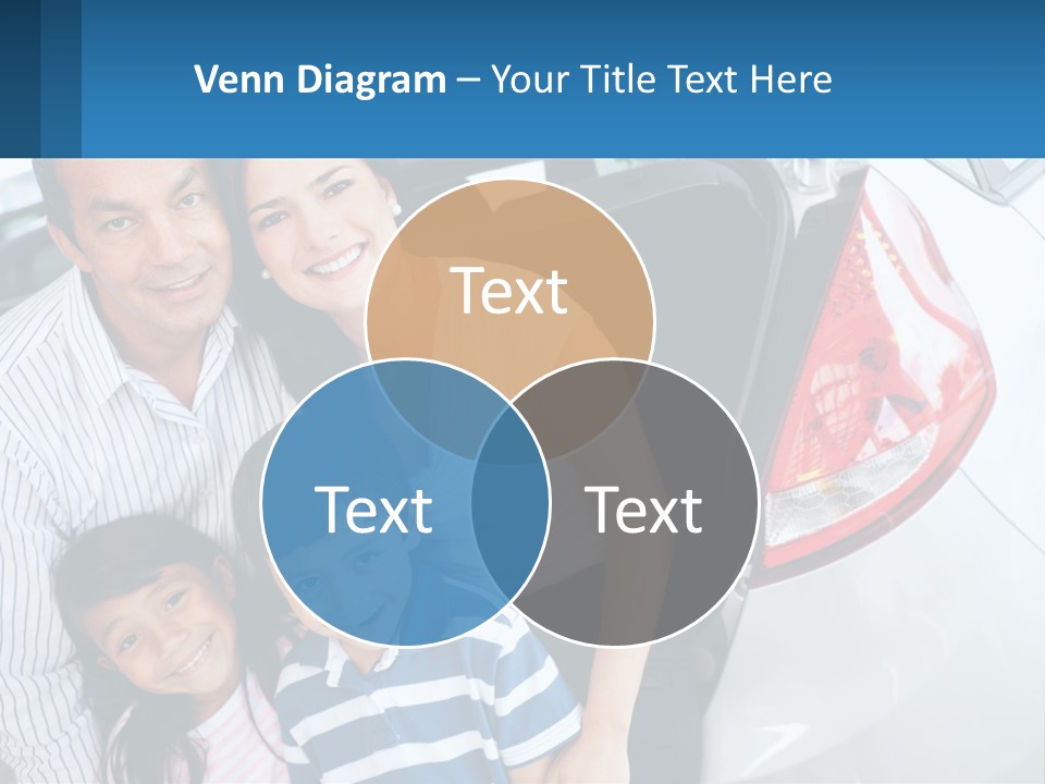 Big Family By The Car PowerPoint Template