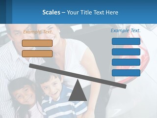 Big Family By The Car PowerPoint Template
