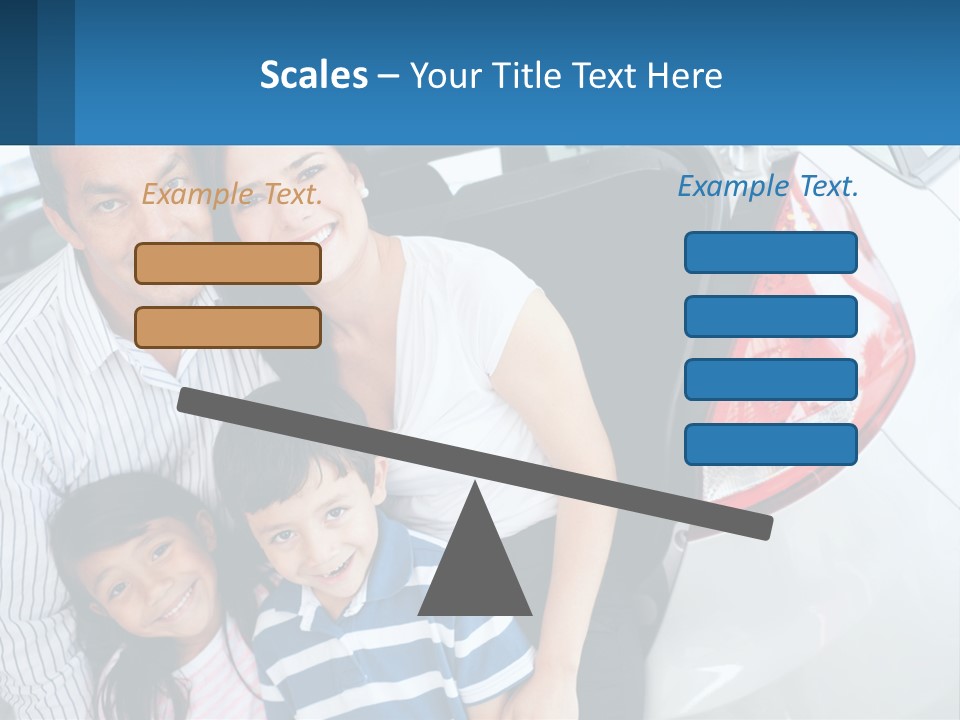 Big Family By The Car PowerPoint Template