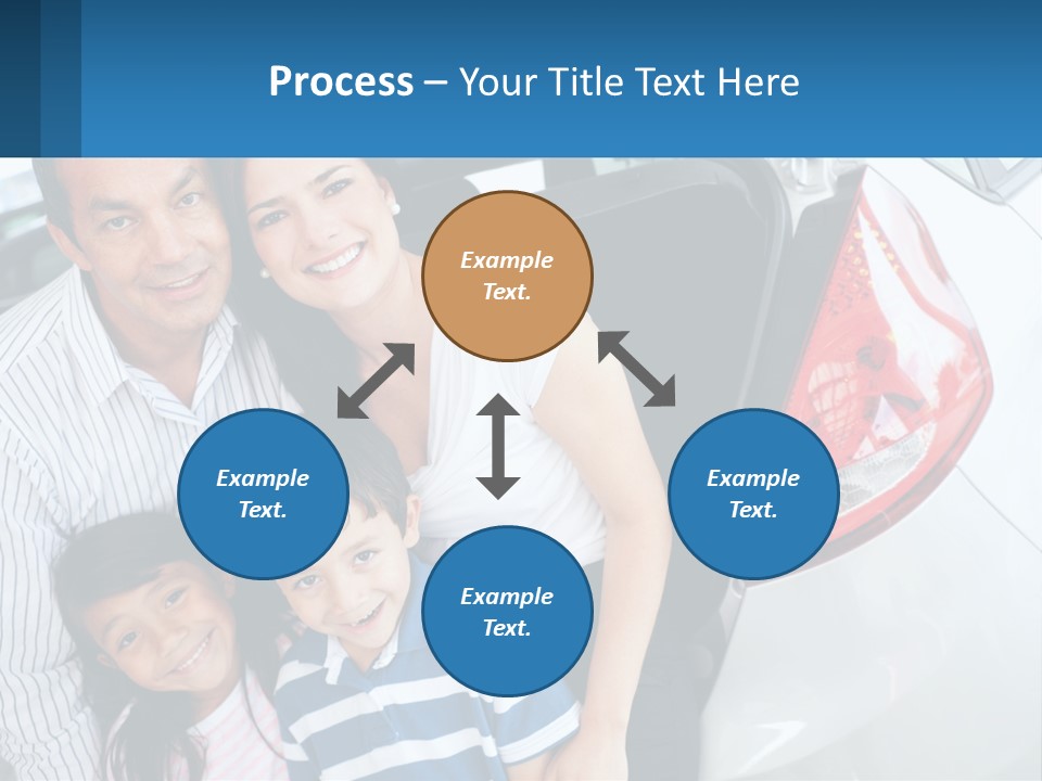 Big Family By The Car PowerPoint Template