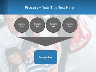 Big Family By The Car PowerPoint Template