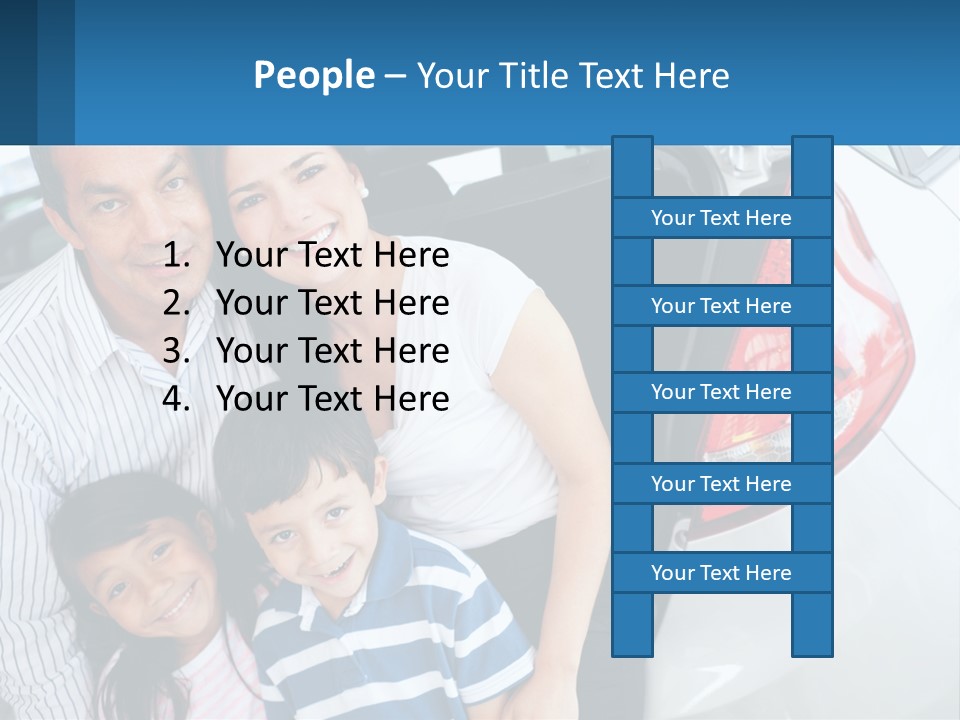 Big Family By The Car PowerPoint Template