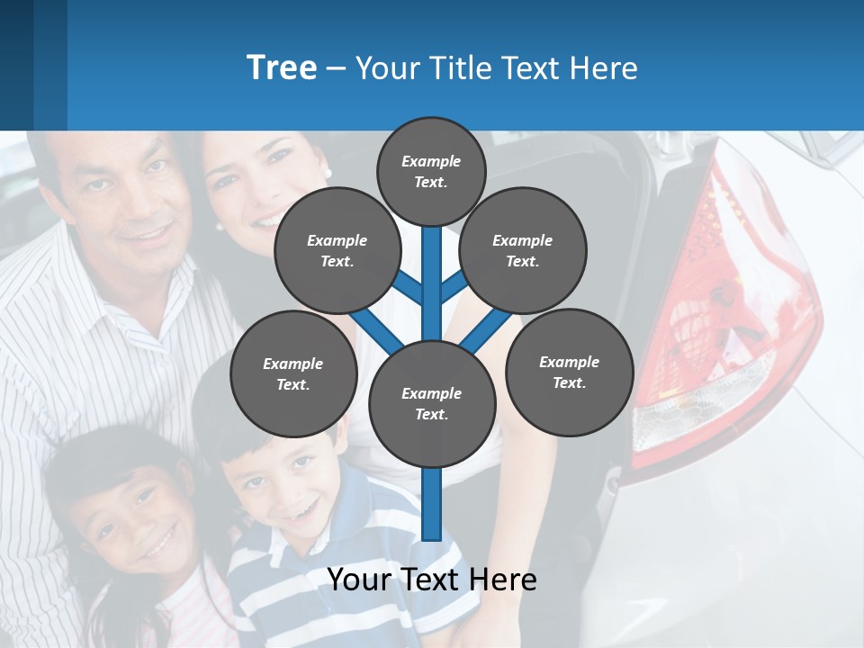 Big Family By The Car PowerPoint Template