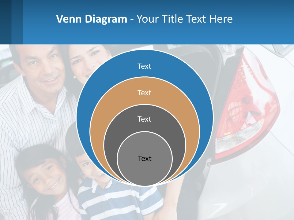 Big Family By The Car PowerPoint Template