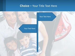 Big Family By The Car PowerPoint Template