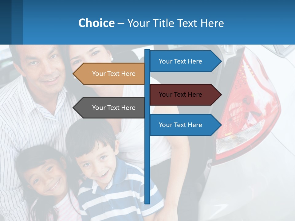 Big Family By The Car PowerPoint Template