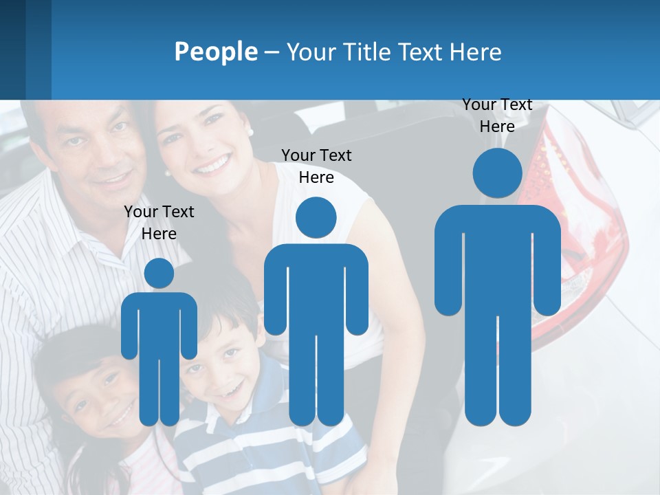 Big Family By The Car PowerPoint Template