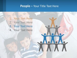Big Family By The Car PowerPoint Template