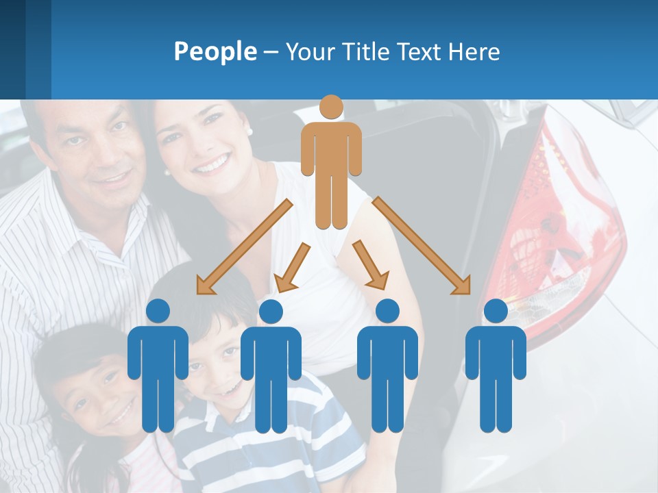 Big Family By The Car PowerPoint Template
