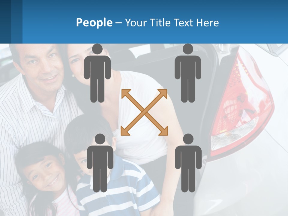 Big Family By The Car PowerPoint Template