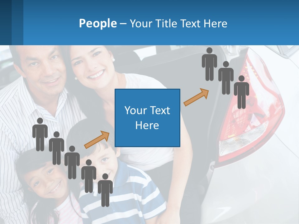 Big Family By The Car PowerPoint Template