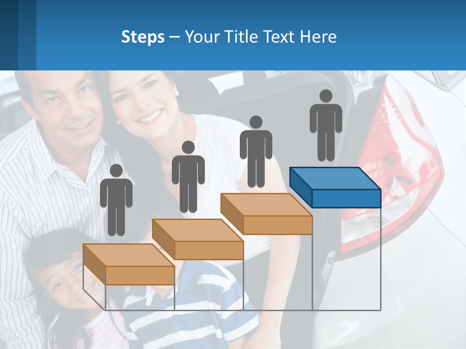 Big Family By The Car PowerPoint Template