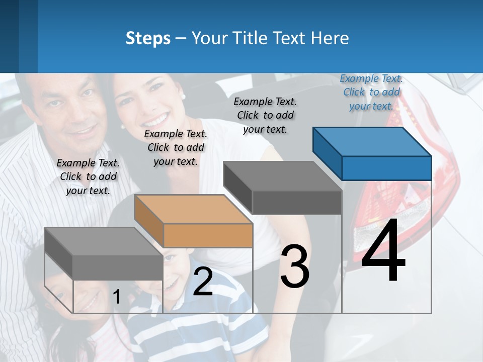 Big Family By The Car PowerPoint Template