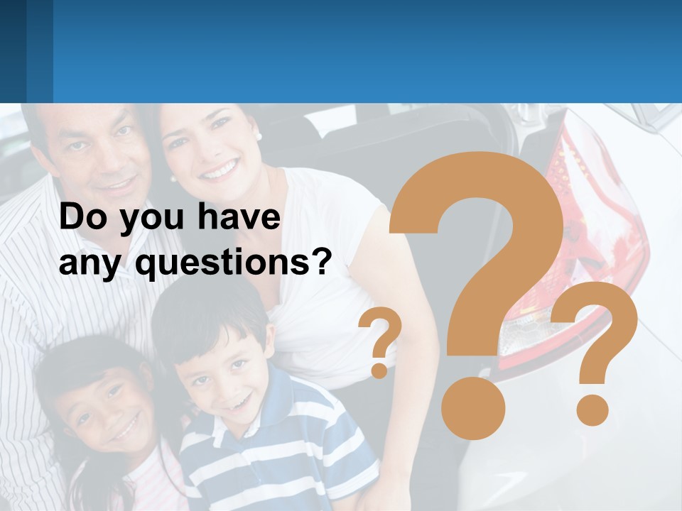 Big Family By The Car PowerPoint Template