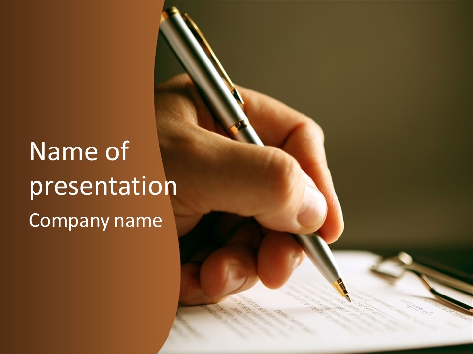 Write Text With A Pen PowerPoint Template