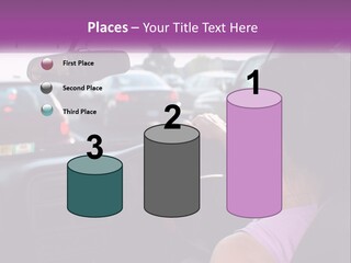 Girl In A Car In A Traffic Jam PowerPoint Template