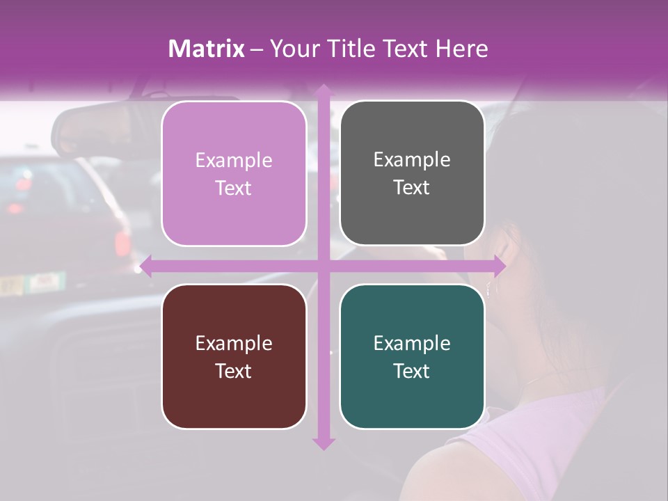 Girl In A Car In A Traffic Jam PowerPoint Template