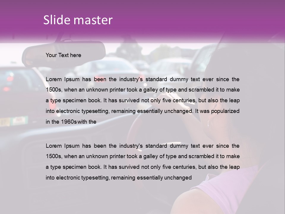 Girl In A Car In A Traffic Jam PowerPoint Template