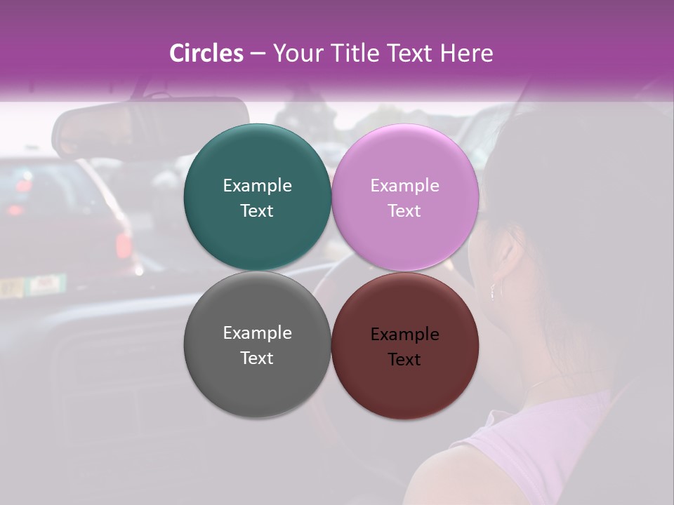 Girl In A Car In A Traffic Jam PowerPoint Template