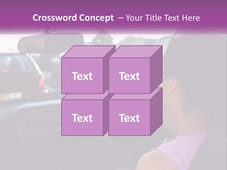 Girl In A Car In A Traffic Jam PowerPoint Template