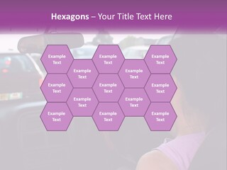 Girl In A Car In A Traffic Jam PowerPoint Template