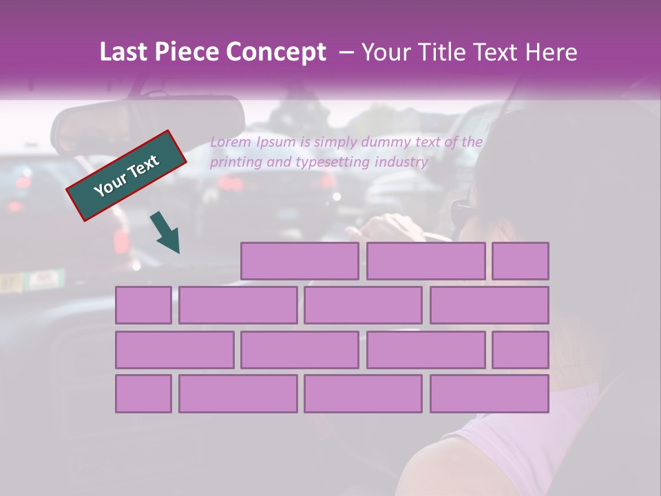 Girl In A Car In A Traffic Jam PowerPoint Template